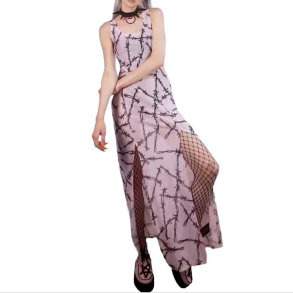 Killstar Avril Lavigne pink sheer maxi size XL